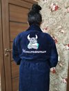 Машинная вышивка - именной халат с лого ФК Краснодар